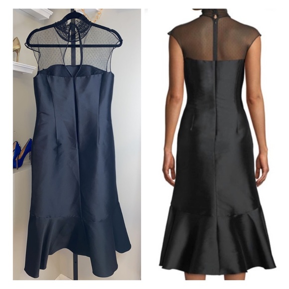 Sachin & Babi Noir Adelia Illusion Midi Dress - Picture 2 of 15